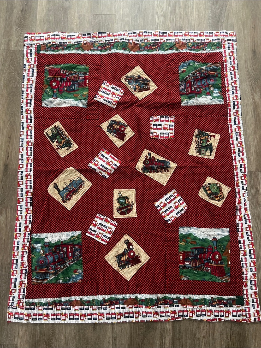 Handmade Train Quilt
